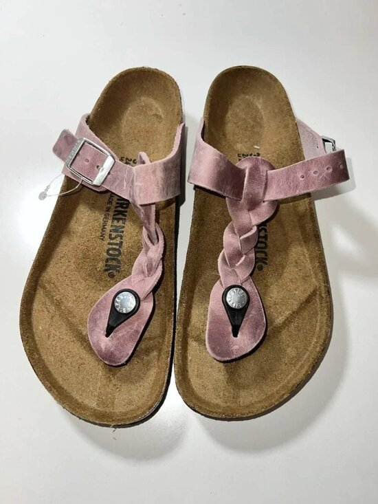 Birkenstock Shoes - Birkenstock Gizeh Braided Oiled Leather Sandals in Lavender Size 38 NEW